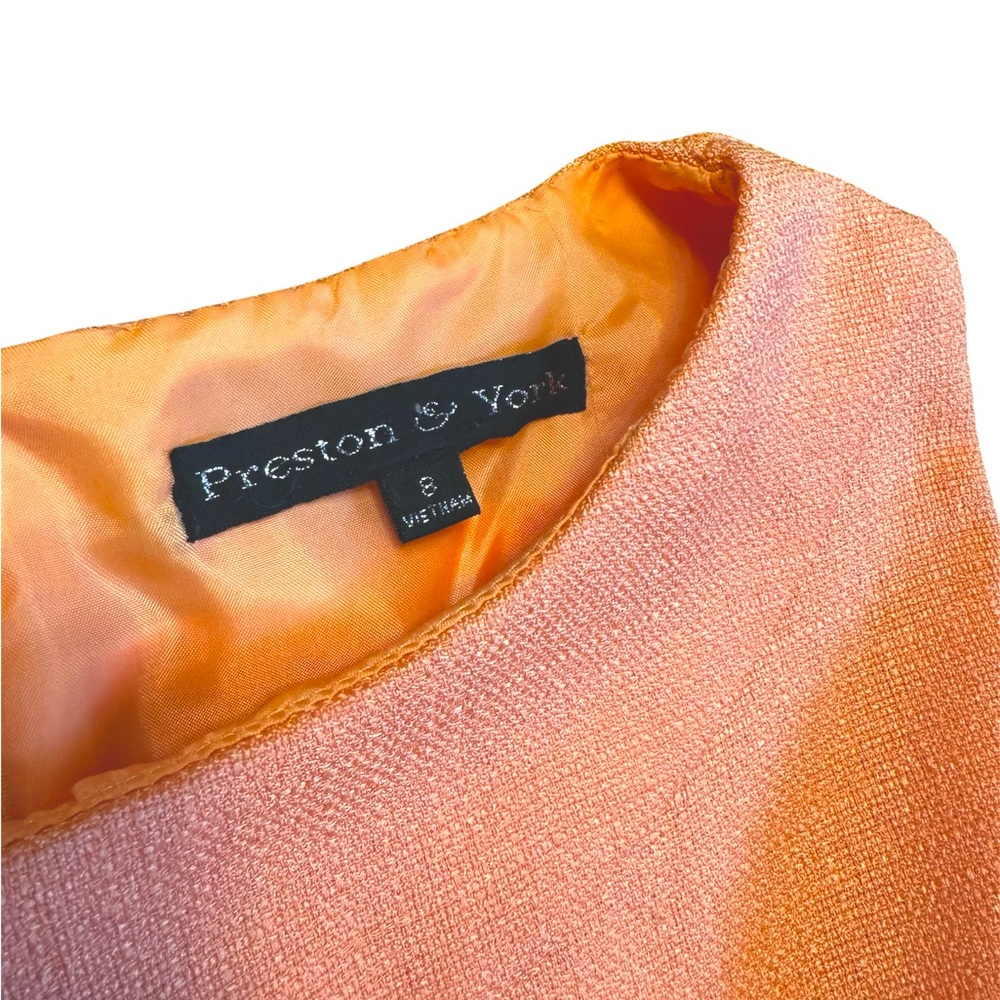 PRESTON & YORK 100% Polyester Coral Sleeveless Dress Women Size 8 - Picture 7 of 8